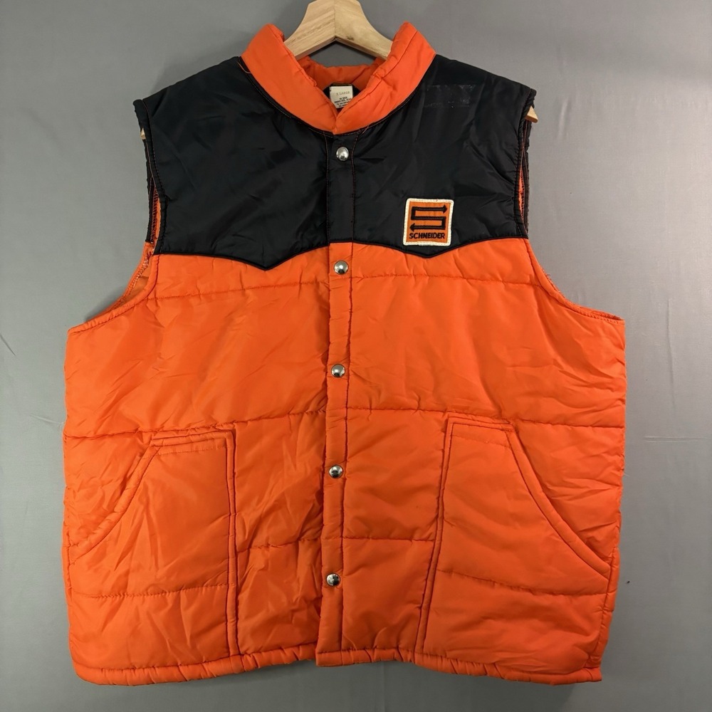 Schneider World of Wearables Puffer Vest Orange Black XL